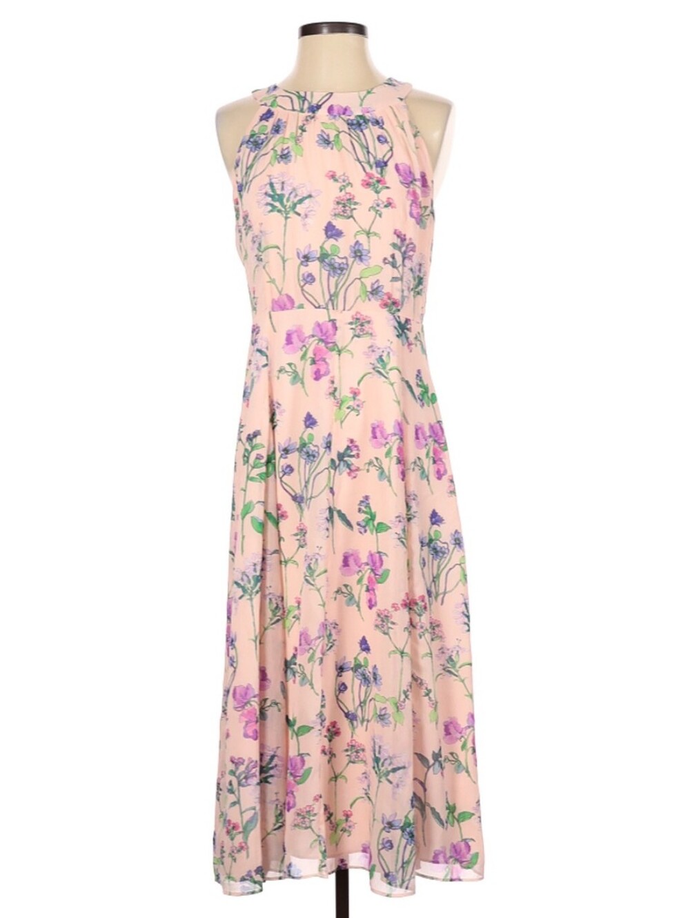 Tommy Hilfiger Floral Midi Dress in Blush Pink